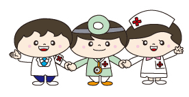 神戸こども初期急病センターのキャラクター「こんちゃん、どんちゃん、もんちゃん」